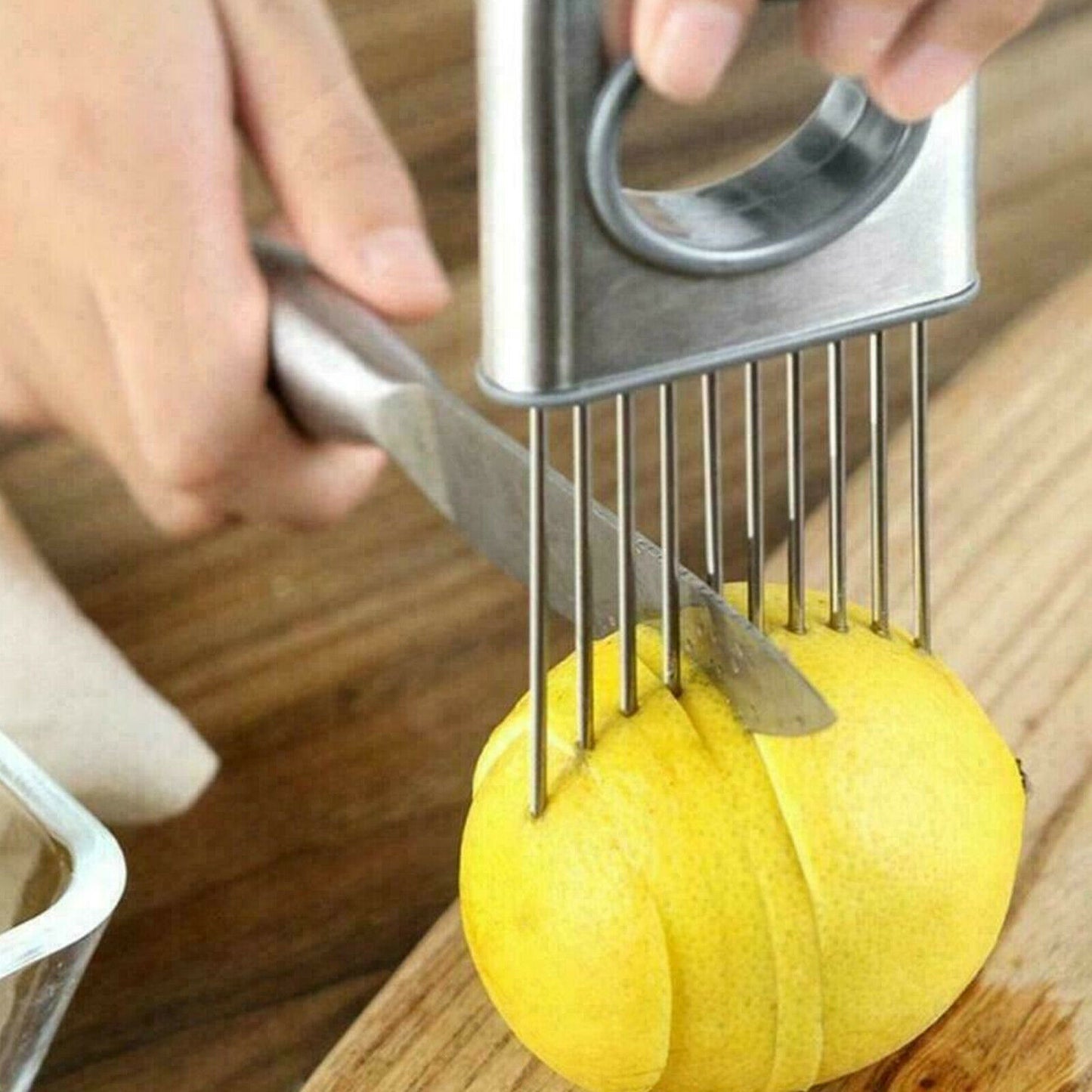 Vegetable Slicer Tool – Onion & Tomato Holder, Stainless Steel