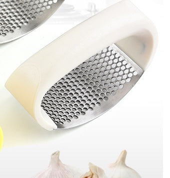 Stainless Steel Kitchen Garlic Press – Manual Masher for Home Cooking