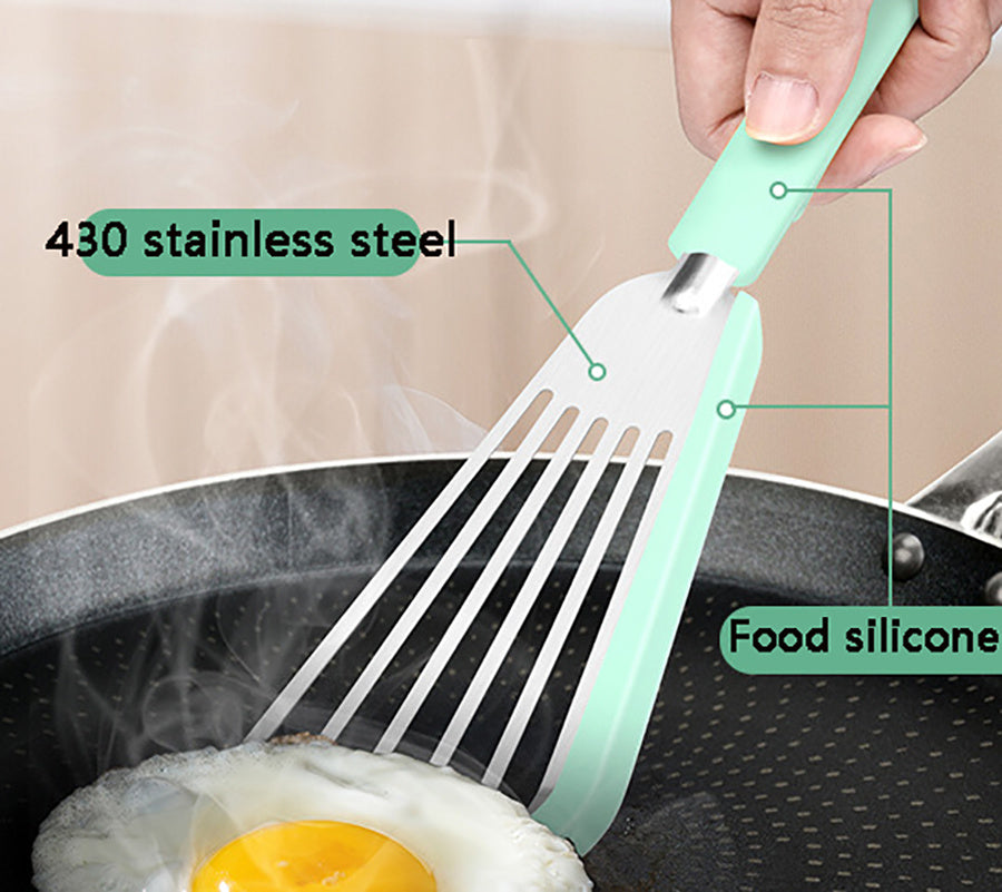 Nonstick Fish Spatula – Thin Slotted Silicone Turner for Cooking