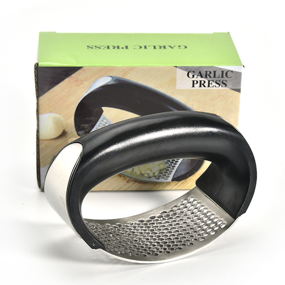 Stainless Steel Kitchen Garlic Press – Manual Masher for Home Cooking