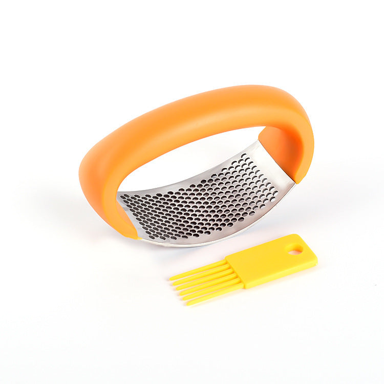 Stainless Steel Kitchen Garlic Press – Manual Masher for Home Cooking