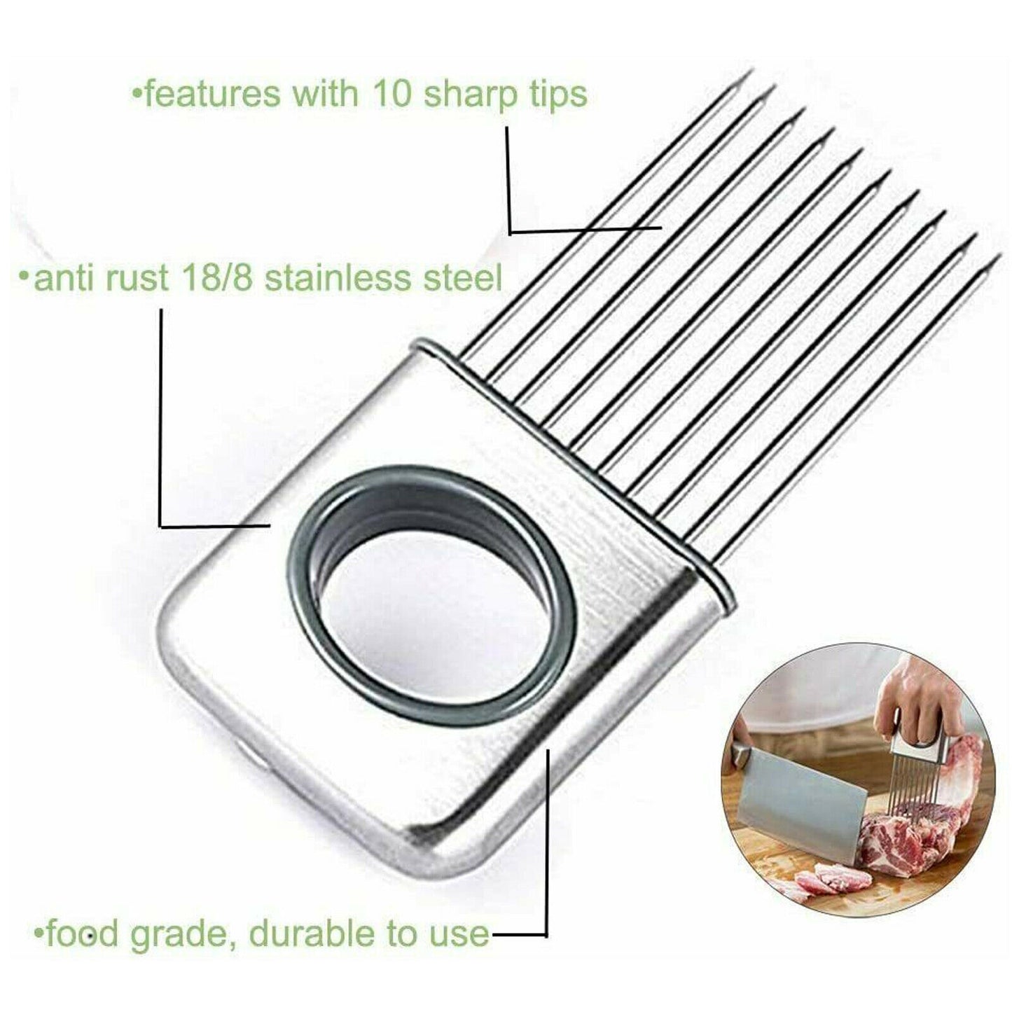 Vegetable Slicer Tool – Onion & Tomato Holder, Stainless Steel