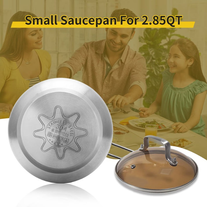 WANGYUANJI  Saucepan – 2.85QT Non-Stick Soup Pot, Oven & Dishwasher Safe
