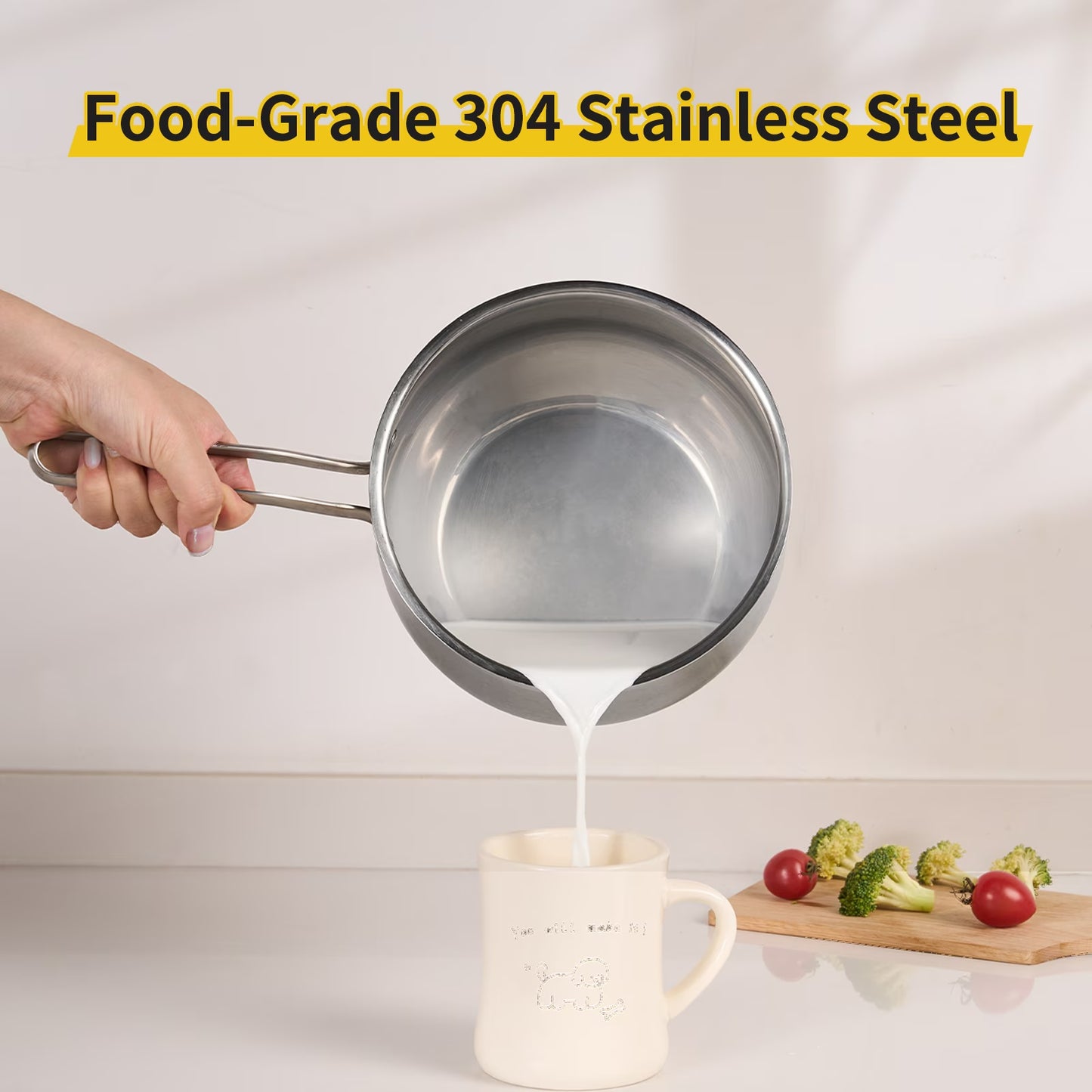 WANGYUANJI  Saucepan – 2.85QT Non-Stick Soup Pot, Oven & Dishwasher Safe