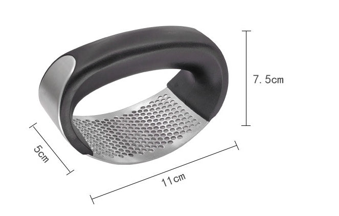 Stainless Steel Kitchen Garlic Press – Manual Masher for Home Cooking