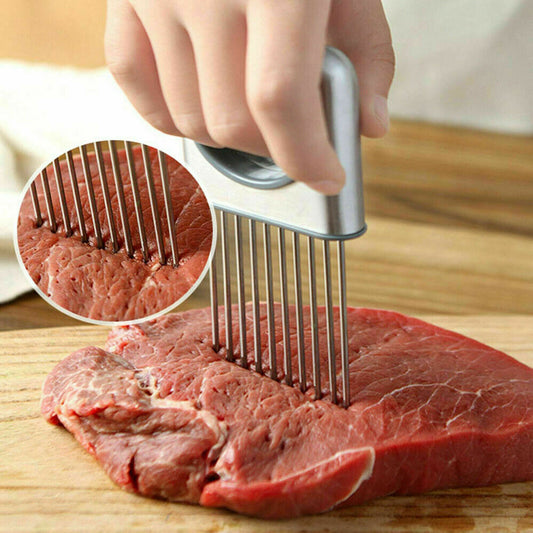 Vegetable Slicer Tool – Onion & Tomato Holder, Stainless Steel
