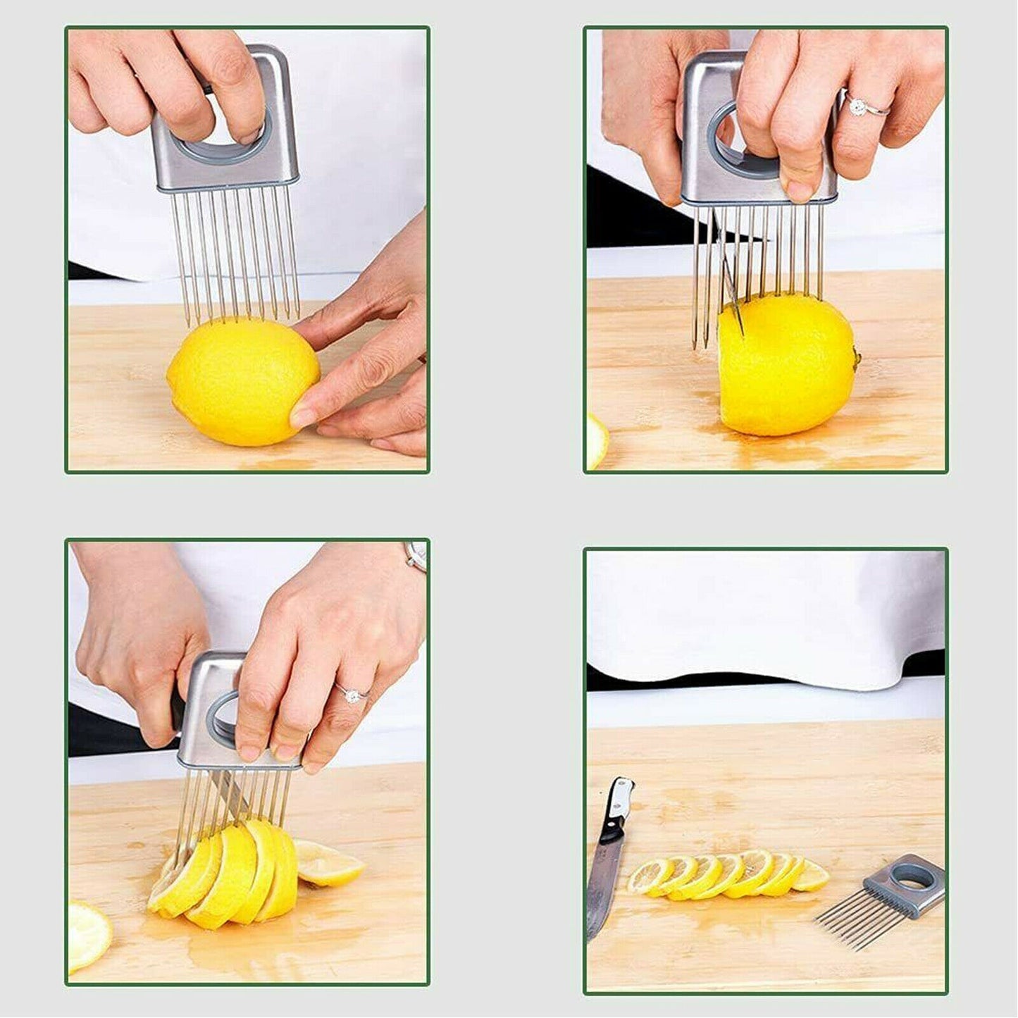 Vegetable Slicer Tool – Onion & Tomato Holder, Stainless Steel