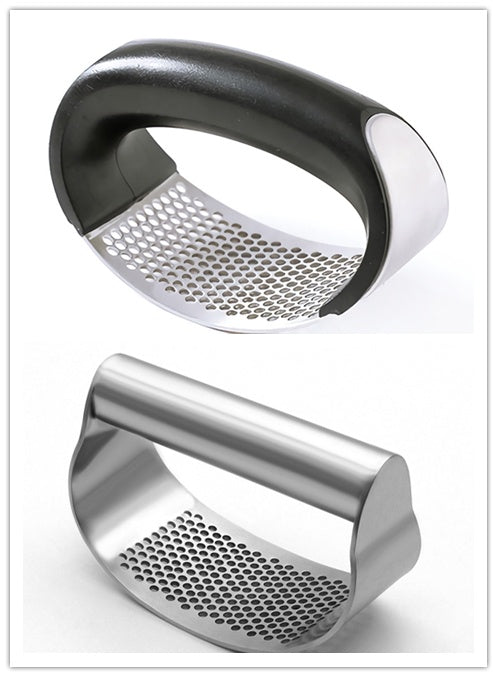 Stainless Steel Kitchen Garlic Press – Manual Masher for Home Cooking