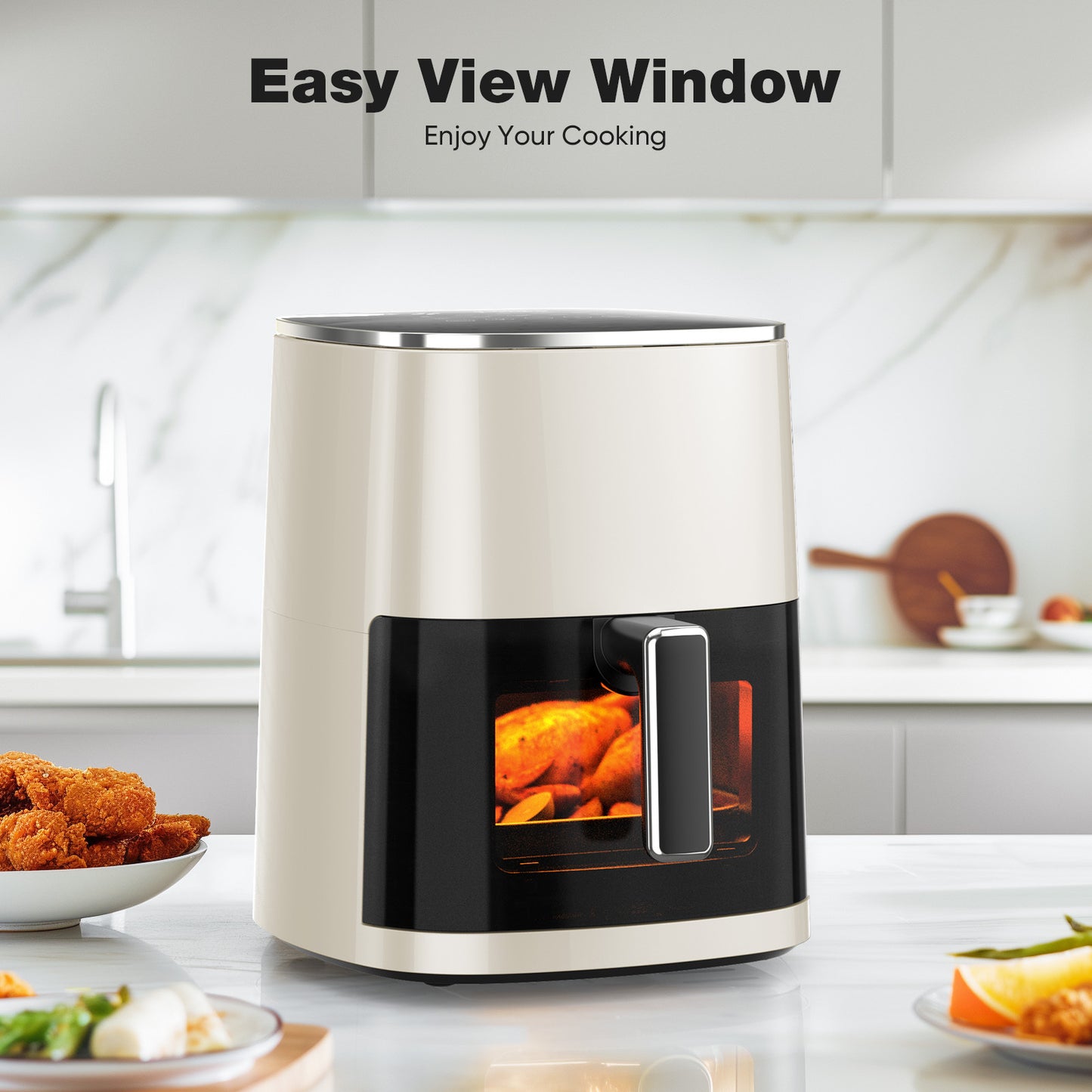 6 Quart Square Air Fryer – Air Fry, Roast, Bake, Steam, Reheat, Dehydrate