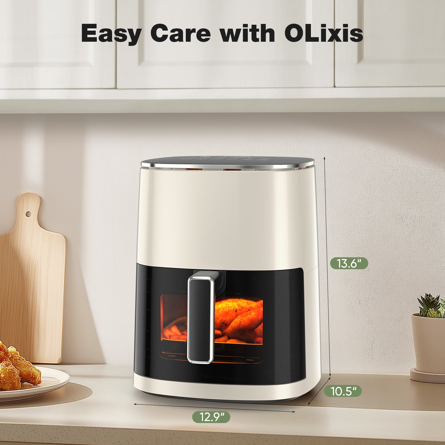 6 Quart Square Air Fryer – Air Fry, Roast, Bake, Steam, Reheat, Dehydrate