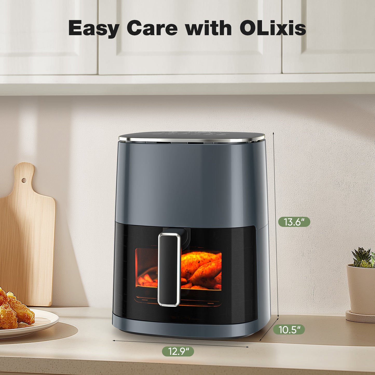 6 Quart Square Air Fryer – Air Fry, Roast, Bake, Steam, Reheat, Dehydrate