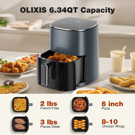 6 Quart Square Air Fryer – Air Fry, Roast, Bake, Steam, Reheat, Dehydrate