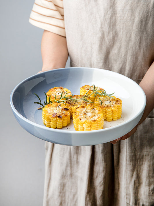 Deep Ceramic Vegetable Bowl – Nordic Style Serving Dish