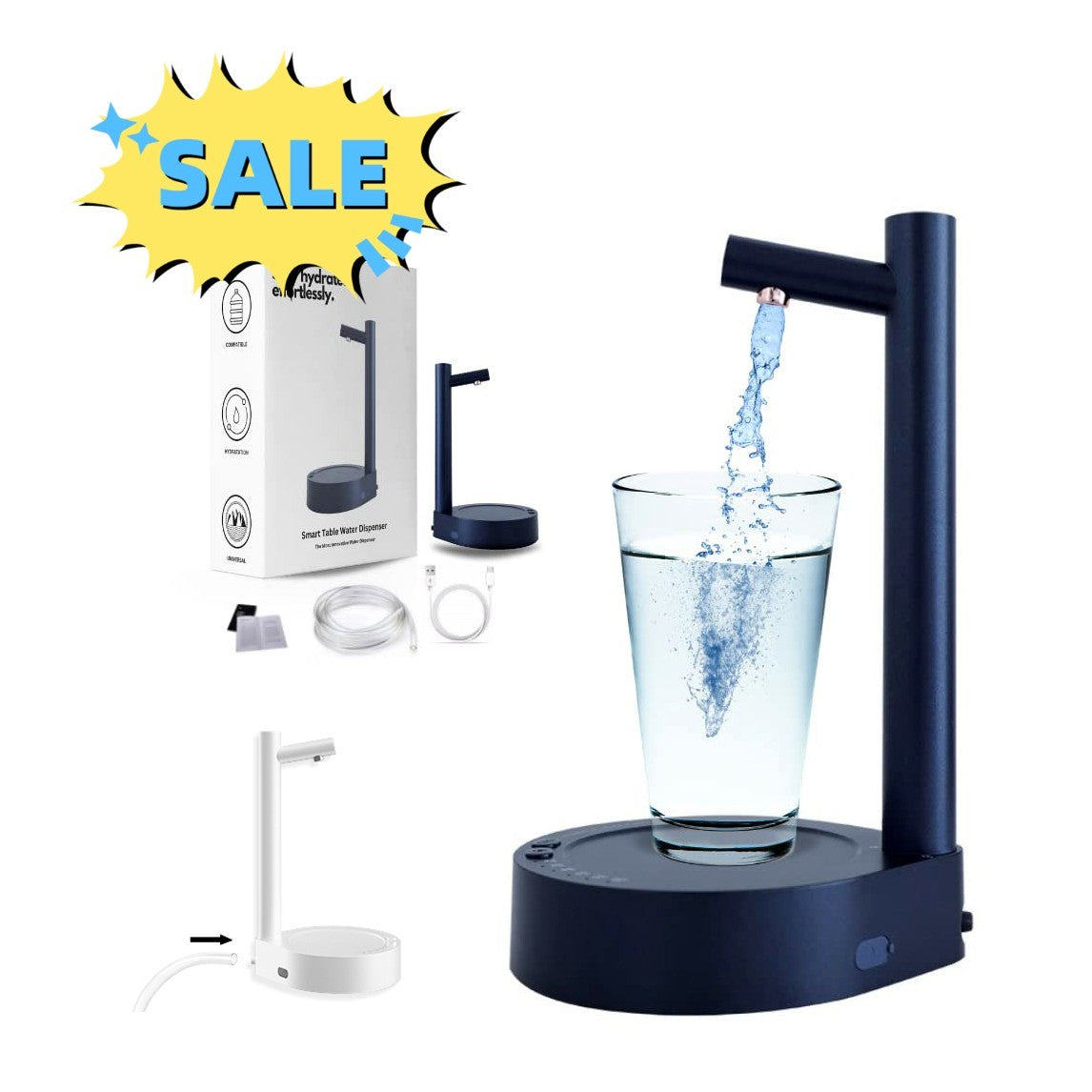 Automatic Water Bottle Dispenser – Electric Gallon Pump for Desk or Home