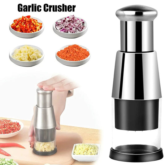 Garlic Crusher & Onion Chopper – Manual Vegetable Press